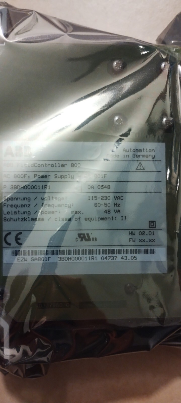 ABB AC 800F, POWER SUPPLY, SA 801F, 3BDH000011R1 (2 pieces available)