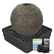 Aquascape Small Stacked Slate Sphere Landscape Fountain Kit
