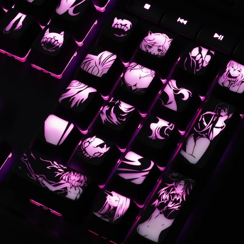 Set Tasti Personalizzati DURGOD Per Tastiera Meccanica – Tema Anime Waifu, Dye Sub, 104 Tasti