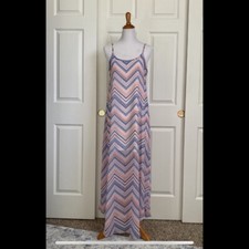 Rewind Chevron Flowy Maxi Sun Dress Medium