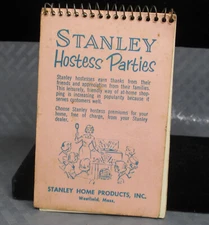 Vintage Stanley Home Products Hostess Parties Spiral Notepad 1960-1961 Calendars