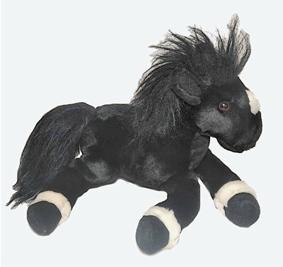 black stuffed horse