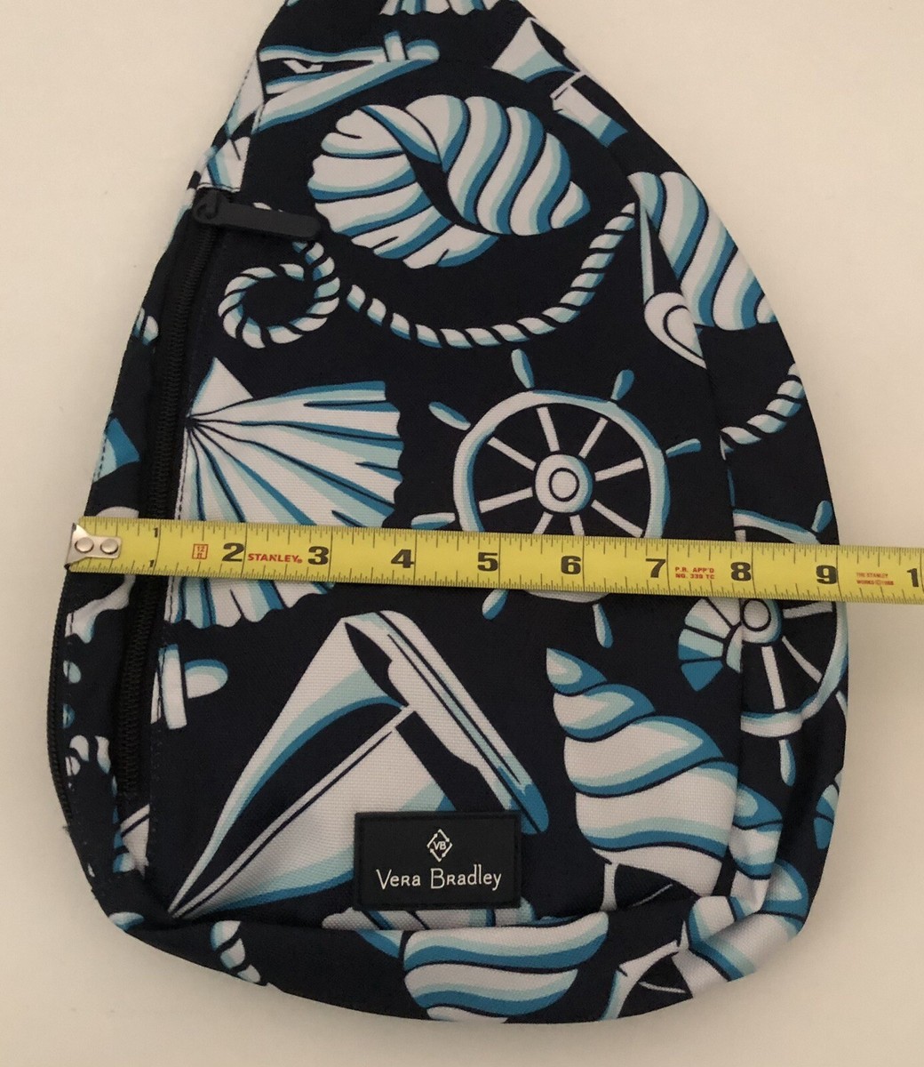 Vera Bradley Light Blue Nautical Print Sling Backpack Vera Bradley Light Blue Nautical Sling Bag with Zipper  main image 4