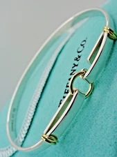Tiffany & Co. Sterling Silver and 14K Yellow Gold Circle Bangle Bracelet