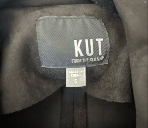 Kut From The Kloth Black Jacee Draped Faux Suede Moto Jacket Size Small - Picture 3 of 6