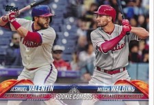 US106 JESMUEL VALENTIN MITCH WALDING 2018 Topps Update RC COMBOS PHILLIES