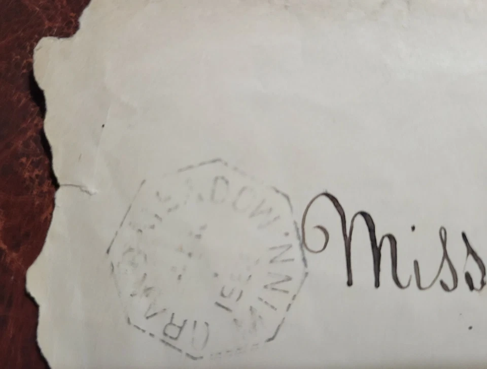 GRAND MEADOW MN Postal History Cover Octagon Cancel Target Killer FLAWS - Image 3 of 4