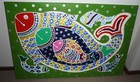 LARGE ACRYLIC PAINTING TITLED FISHES SIGNED MANSI GAWRI LIPPAN ART