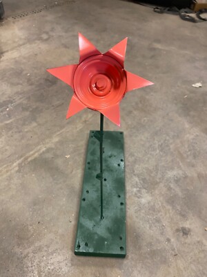 Recycled All welded recycled metal Coral Rose flower rock garden yard art 22''