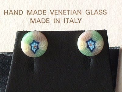 Venezianische Millefiori Ohrstecker - Murano Glas Ohrringe - Biancardi Venezia -