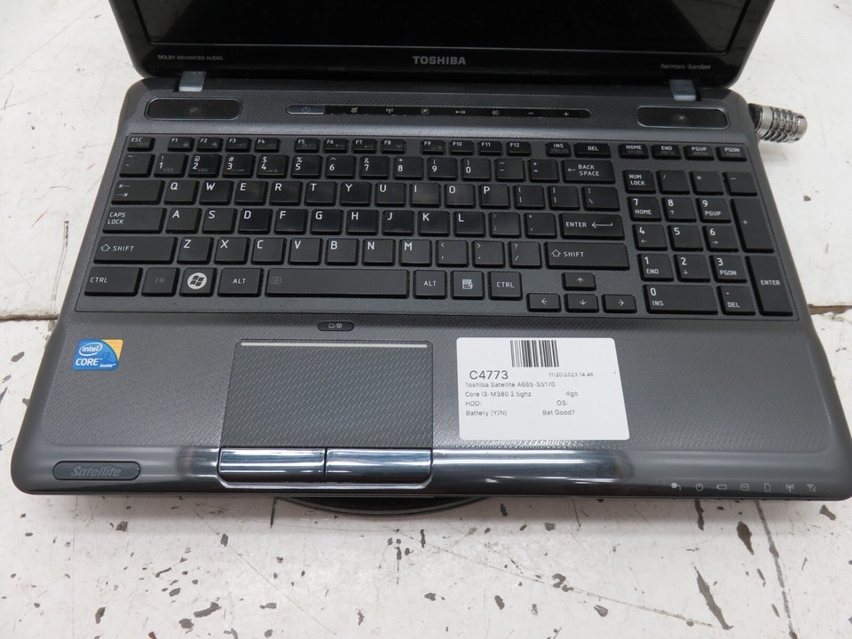 Toshiba Satellite A665S5170 Laptop Intel Core i3M380 4GB Ram No HDD