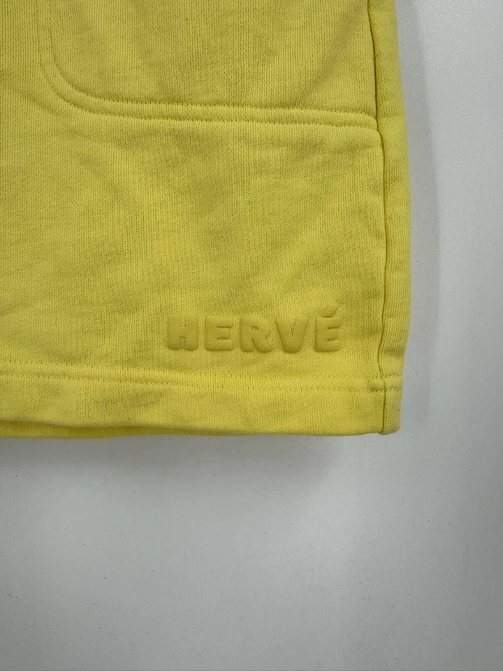 Herve женщин желтый хлопок короткая линия мини юбка Sz M - Изображение 3 из 4