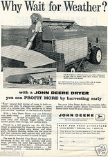 1959 Print Ad of John Deere Tractor 458 Grain Dryer & 88 Portable Crop Dryer