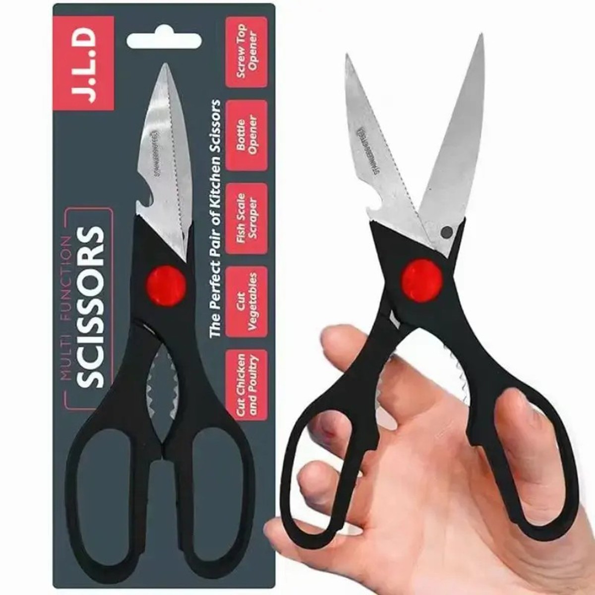 Multi-Function Food Scissors with Nutcracker and Can Opener