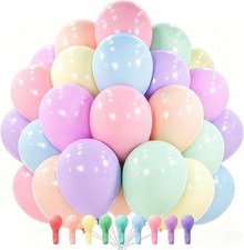 PartyWoo 100PCS 12in Pastel Rainbow Latex Balloons Baby Shower Party Decor