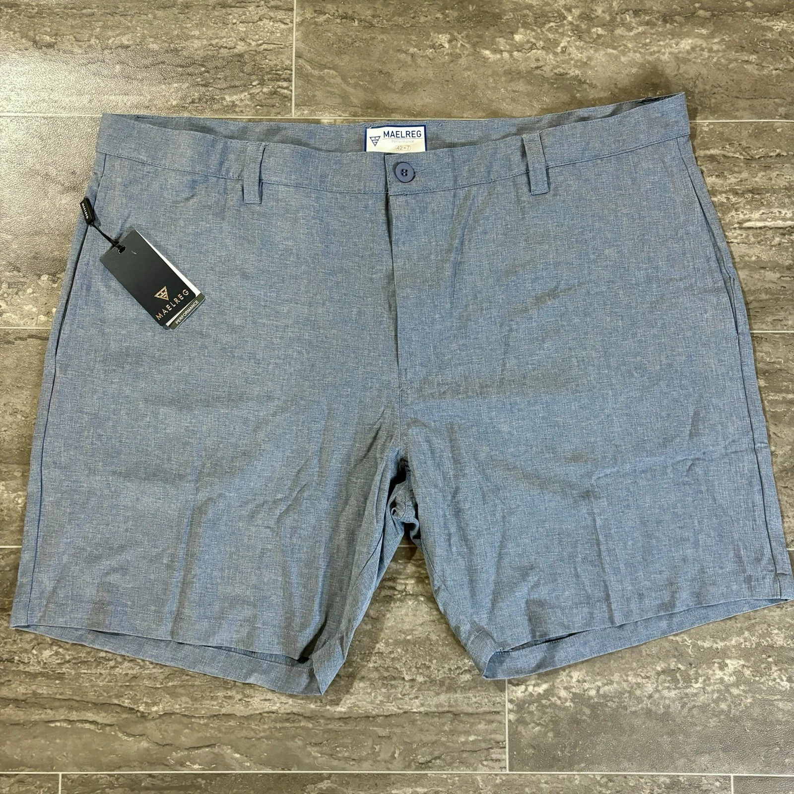 Performance Stretch Golf Shorts Blue Lightweight Athletic Casual Mens 42x7