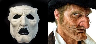 Máscara de látex de espuma protésica Captain Hook aparato pirata sin pintar Woochie FO018 - Imagen 1 de 2