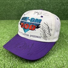 Vintage 90s UAW-GM Quality 500 Racing Signed Snapback Hat Cap Union Made In USA