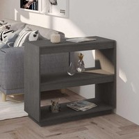 BüCherregal Grau 80X35X71 Cm Massivholz Kiefer