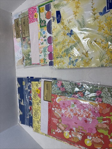 Vintage Gift Wrapping Paper Flat Wrap Sheet Packages Mixed Lot Occasions