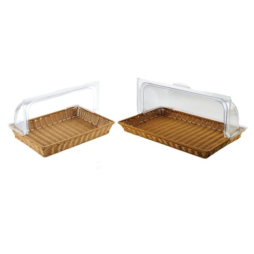 Imitation Rattan Woven Bread Basket Holder for Picnic Vegetables Living Room - Picture 1 of 16