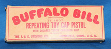 VINTAGE BUFFALO BILL TOY CAP PISTOL - BOX ONLY - EXCELLENT CONDITION - 1940s