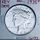 1935 P PEACE SILVER DOLLAR HI GRADE GENUINE U.S. MINT RARE KEY COIN 6193 — photo 1