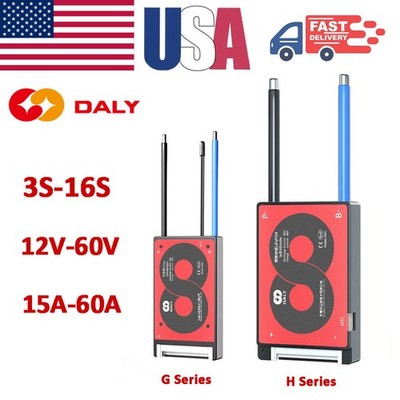 Daly BMS 3S-14S 12V-48V 15A-60A Li-ion LiFePo4 BMS Common Port Balance+NTC AUK