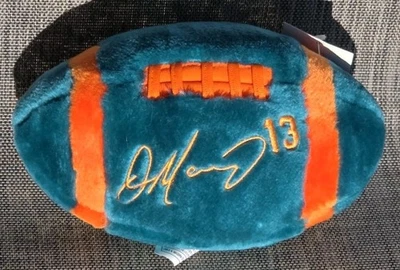 AMERICAN SPORTS PRODUCTS Vtg 90s Dolphins Embroidered Signature Plush Football Dan Marino #13 USA Made