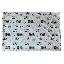 PEANUTS Christmas Pillowcase Standard Size Snoopy Woodstock Charlie Brown Linus