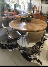 Mid Century chrome dining chairs x 2 - can post P&P £20