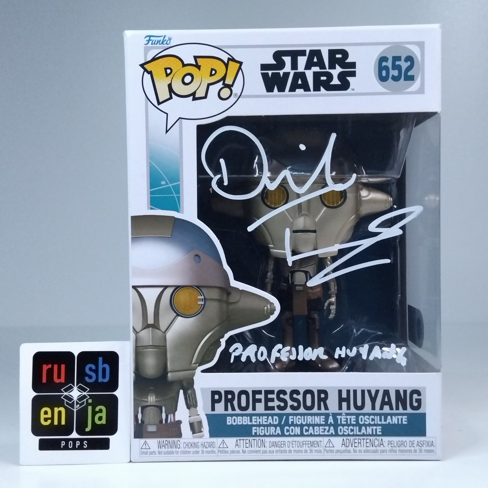 Funko Pop! Star Wars Professor Huyang Signed David Tennant COA #652