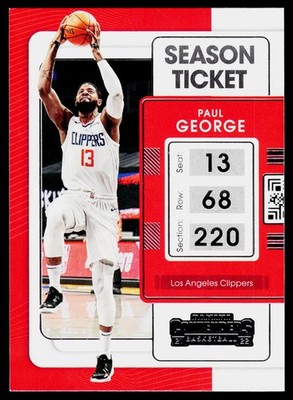 2021-22 Panini Contenders #32 Paul George Los Angeles Clippers
