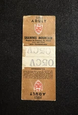 SHAWNEE MOUNTAIN Late 1970’s Ski Lift Ticket PENNSYLVANIA Resort Travel Souvenir