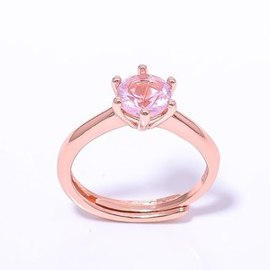 Authentic Rose Quartz Gemstone Rose Gold Plated Ring Adst (1_4)