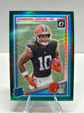 2025 Panini Donruss Optic Quinshon Judkins Green Hyper rookie football card