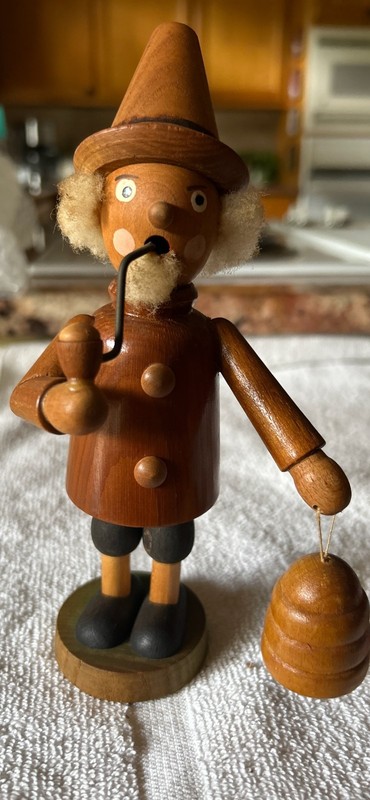 Vintage German Incense Smoker designed as a beekeeper - 7.5" in height