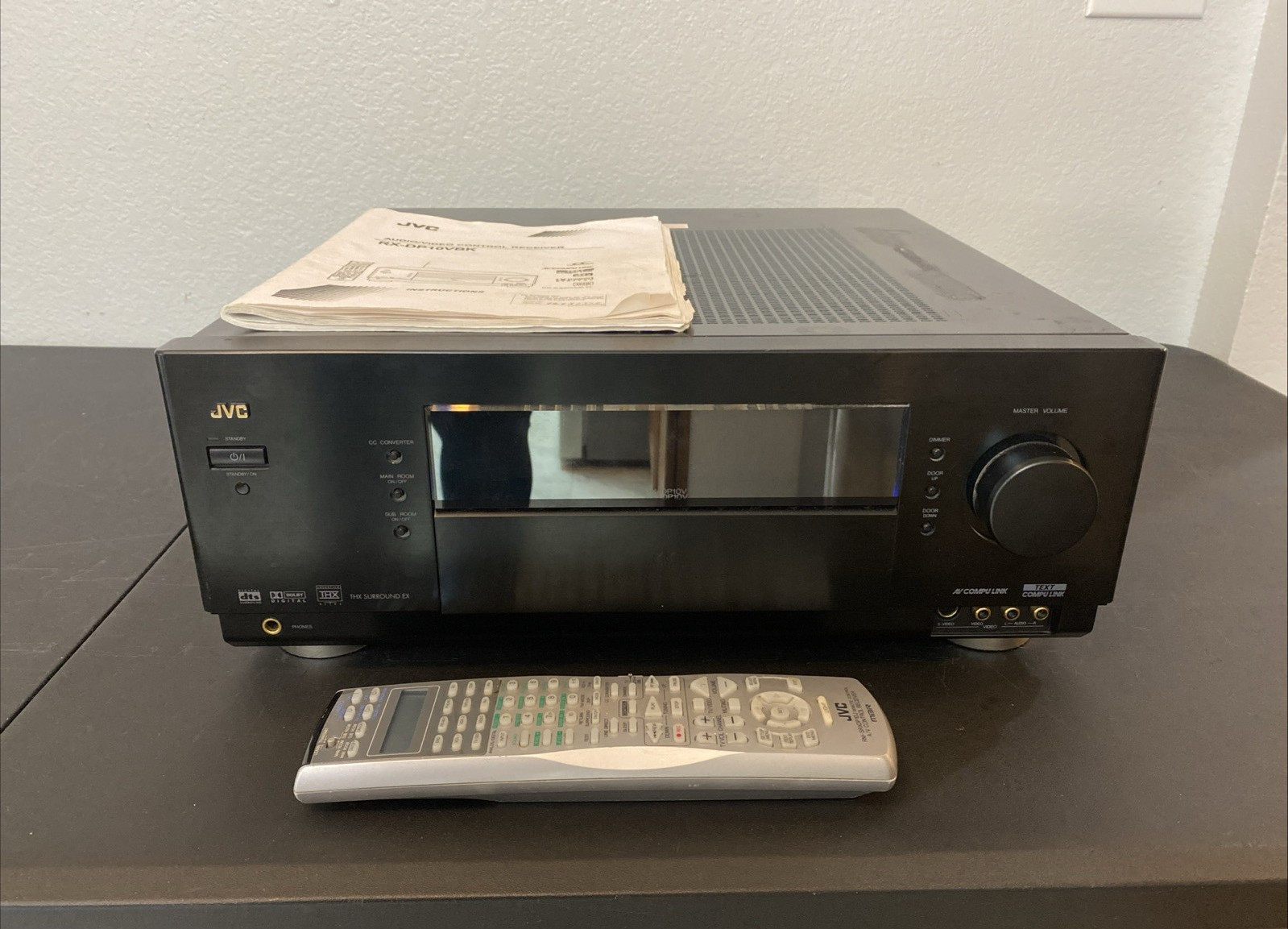 JVC RX-DP10VBK AV Ctrl Receiver THX Ultra Surround TESTED Remote Bundle