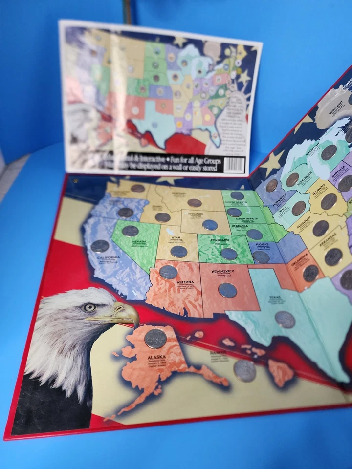 1999-2008 coin 50 State Series Map~All 50 Quarters Included~ Complete Set Book - Image 3 of 4