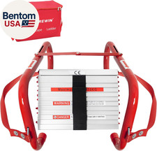 Portable Fire Ladder 2 Story Emergency Escape Ladder 15 Ft with Wide Steps V Cen