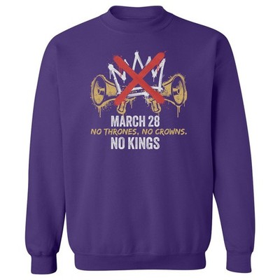 No Kings Thrones Crowns March 28 Anti-Trump Protest Unisex Crewneck Sweatshirt