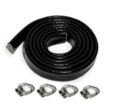 1/2" ID Heat Shielded Fire Sleeve Thermo Armor Silicone Coated Fiberglass Heat
