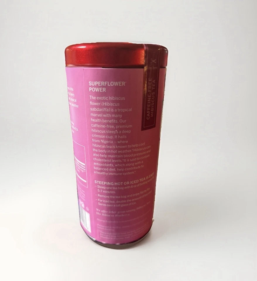 The Republic of Tea - Té natural de hibisco nigeriano - 36 unidades sin cafeína nuevo Foto 3 de 3