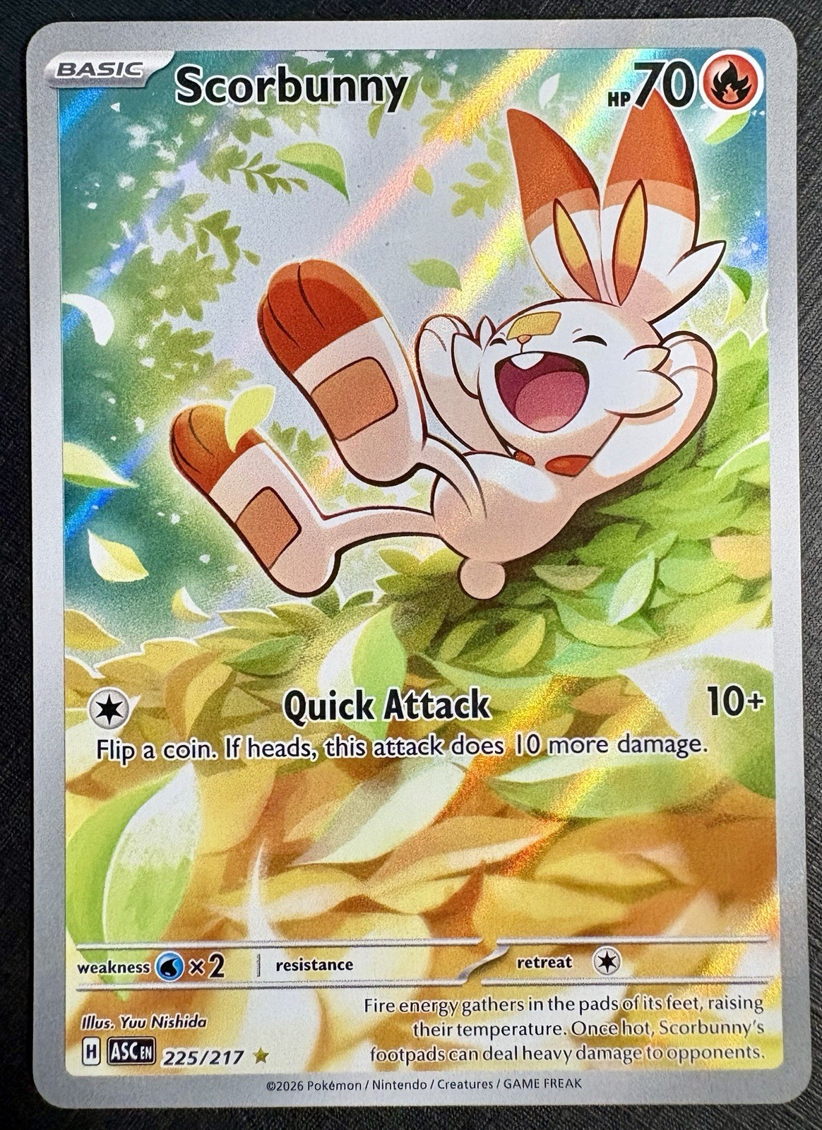 Scorbunny 225/217 - FULL ART - Ascended Heroes - ILLUSTRATION RARE -2026 Pokemon