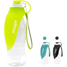 Hund Wasserflasche Tragbar Hunde Trinkflasche Silikon Outdoor Grün 580ml