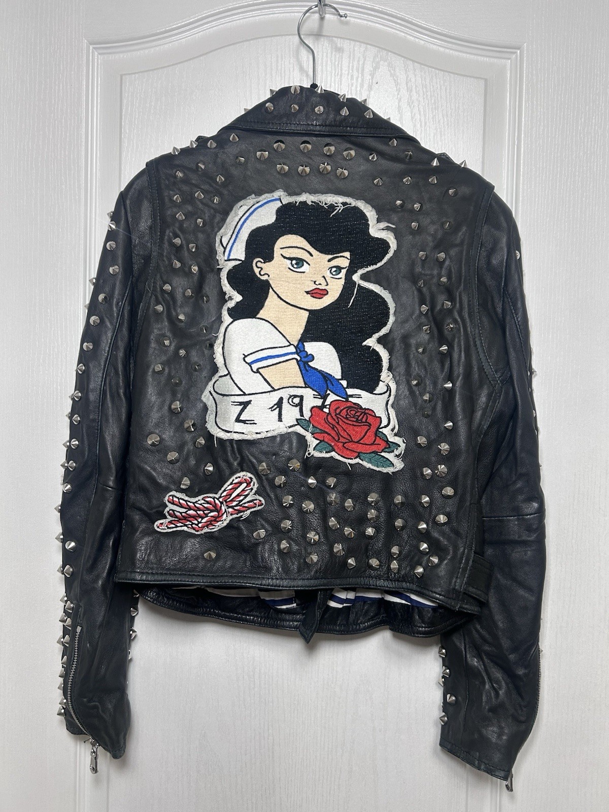 Zara Real Leather Studded Patchwork Jacket - image 2