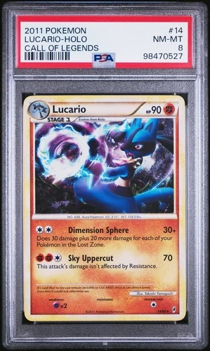 POP 56 PSA 8 LUCARIO-HOLO CALL OF LEGENDS #14