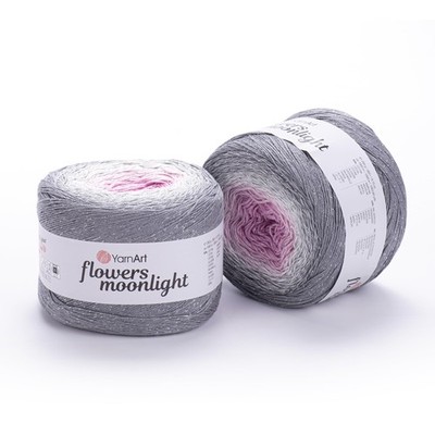 YarnArt Flowers Moonlight   Gradient Cotton Acrylic Yarn with Metallic Lur