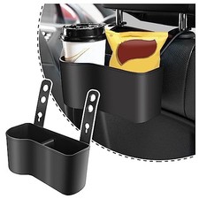 2 in 1 Car Seat Back Organizer with 3.2" Cup Holder,Multifunction Car Headrest