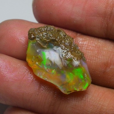 Ethiopian Oil Opal Specimen  9.75 cts Natural Rough Gemstone - Fire Opal Roug